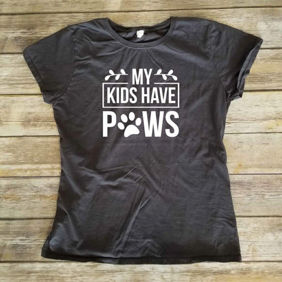 Fruit of the Loom Tops - My Kids Have Paws - Ladies Contour Fitted Tshirt